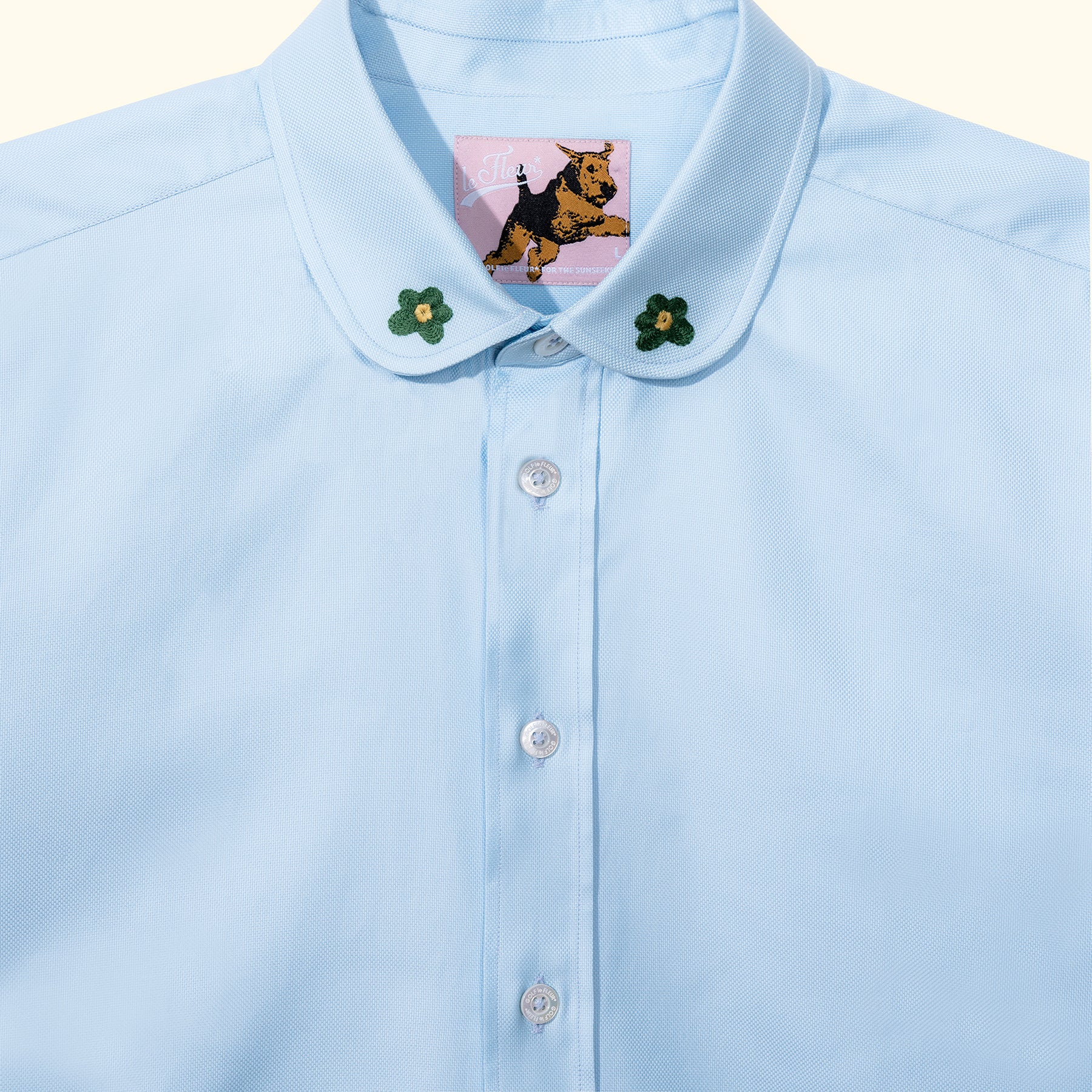 Round Collar Long-Sleeve Blue - Image 3