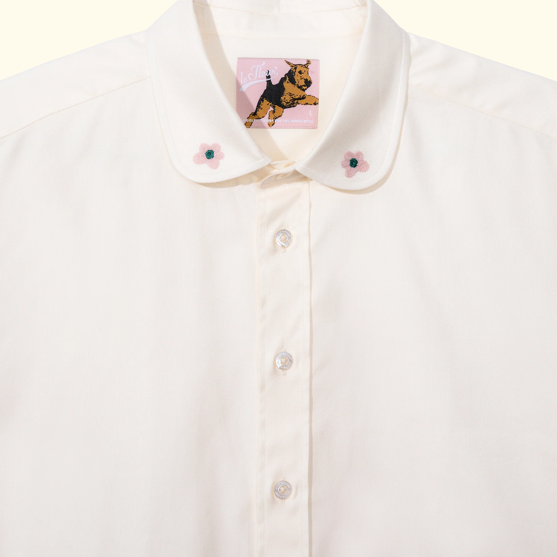 Round Collar Long-Sleeve Ivory - Image 3